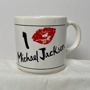 I Love Micheal Jackson White‎ Coffee Mug with Lips Kiss